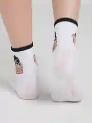 Черный женские носки средней длины "Котята", хлопок