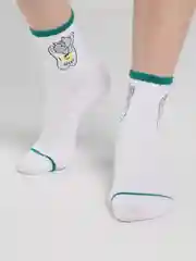 Зеленый женские носки средней длины "Котята", хлопок