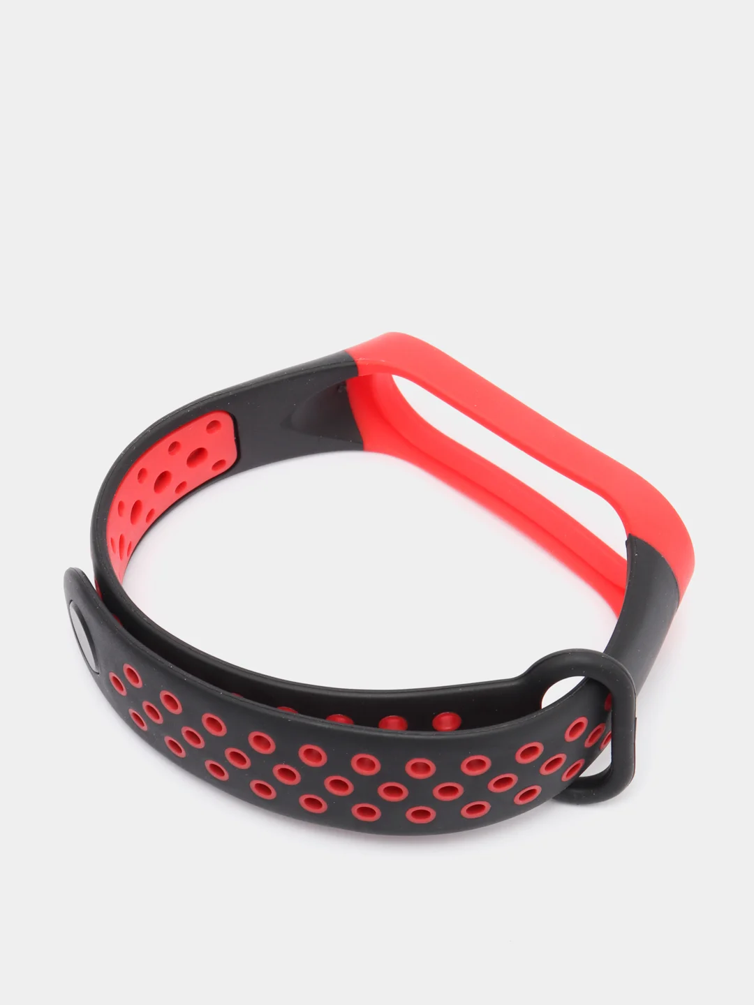 Красный перфорированный cиликоновый ремешок для Xiaomi Mi Band 3 и Mi Band 4, ми банд 3/4