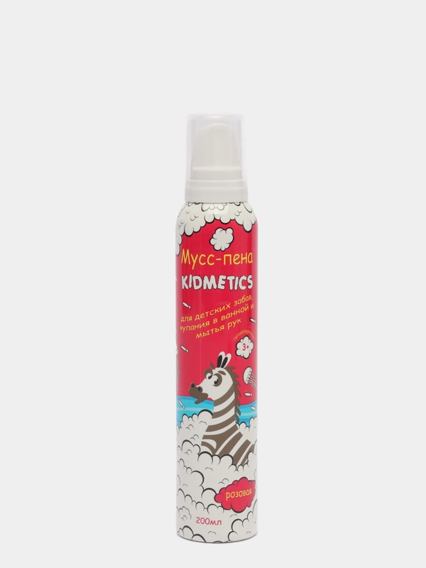 Мусс-пена KIDMETICS для детских забав, купания в ванной и мытья рук(розовая), 200мл