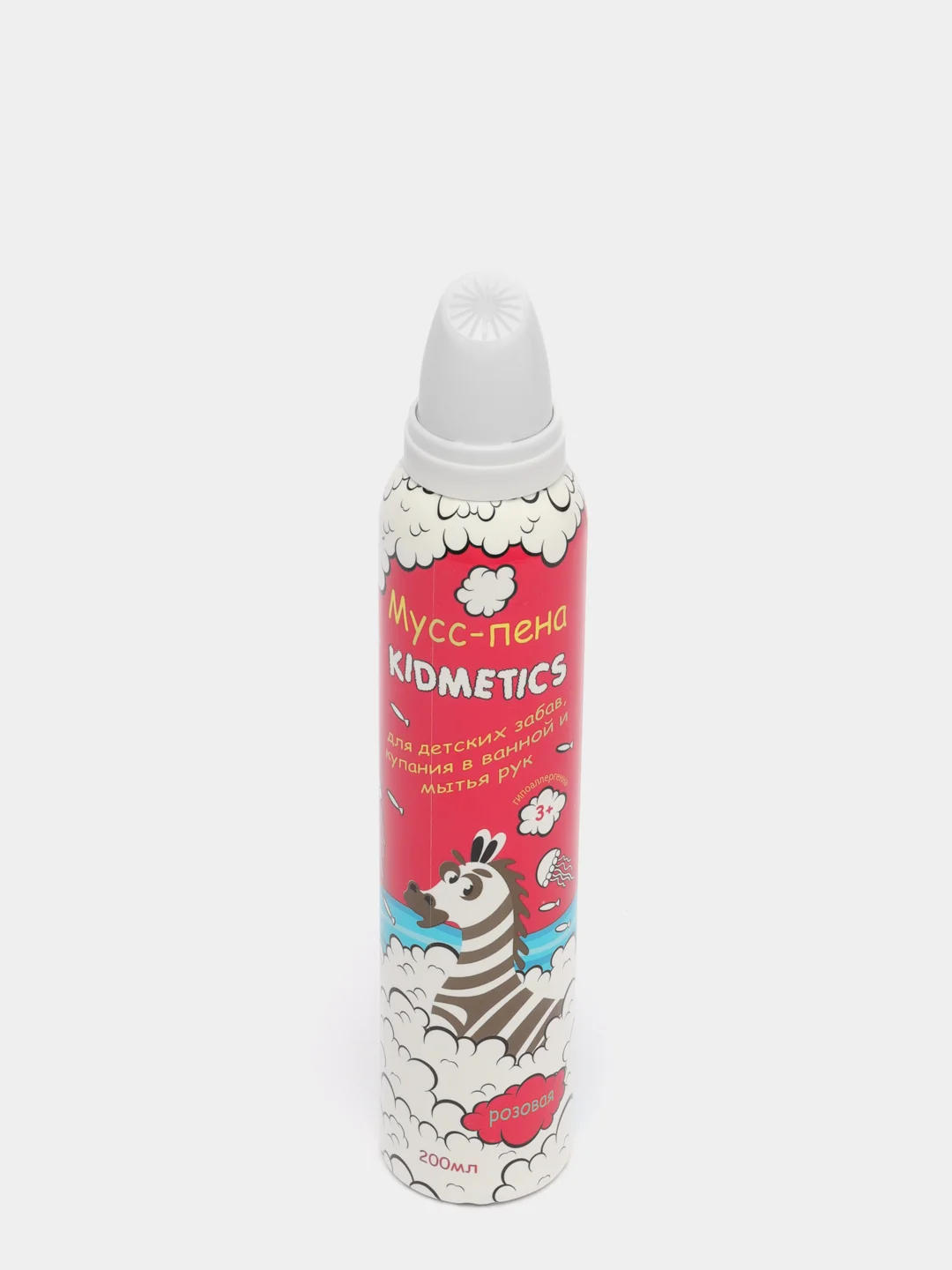 Мусс-пена KIDMETICS для детских забав, купания в ванной и мытья рук(розовая), 200мл