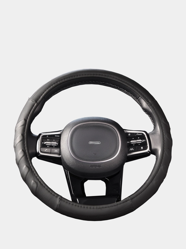 Оплетка на руль (чехол на руль) SKYWAY Touch-2 M Черная экокожа S01102174
