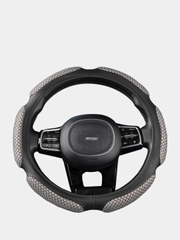 Оплетка на руль (чехол на руль) SKYWAY Sponge snood 6 подушечек M Серая экокожа S01102241