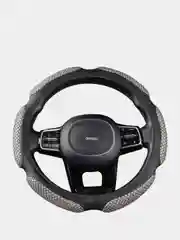 Оплетка на руль (чехол на руль) SKYWAY Sponge snood 6 подушечек M Серая экокожа S01102241