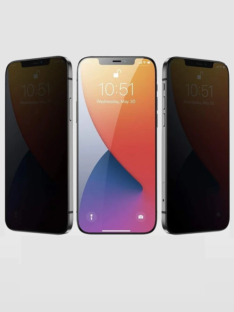 Белый защитное стекло антишпион для iPhone 6, 7, 8 Plus, Xr, 11, 12 mini, 13 Pro antyspy Privacy