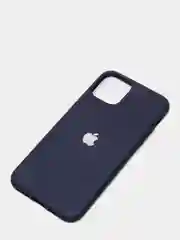 Темно-синий чехол iPhone 11, 11 Pro, 11 Pro Max, силиконовый, с логотипом