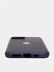 Темно-синий чехол iPhone 11, 11 Pro, 11 Pro Max, силиконовый, с логотипом