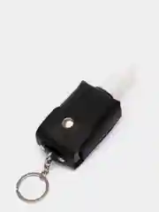 Черный чехол для антисептика Septanaizer 50 мл, из натуральной кожи, с креплением кольцо