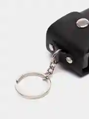 Темно-синий чехол для антисептика Septanaizer 50 мл, из натуральной кожи, с креплением кольцо