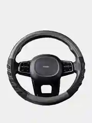 Оплетка на руль (чехол на руль) SKYWAY Racer-1 M Черно/Серая экокожа S01102413