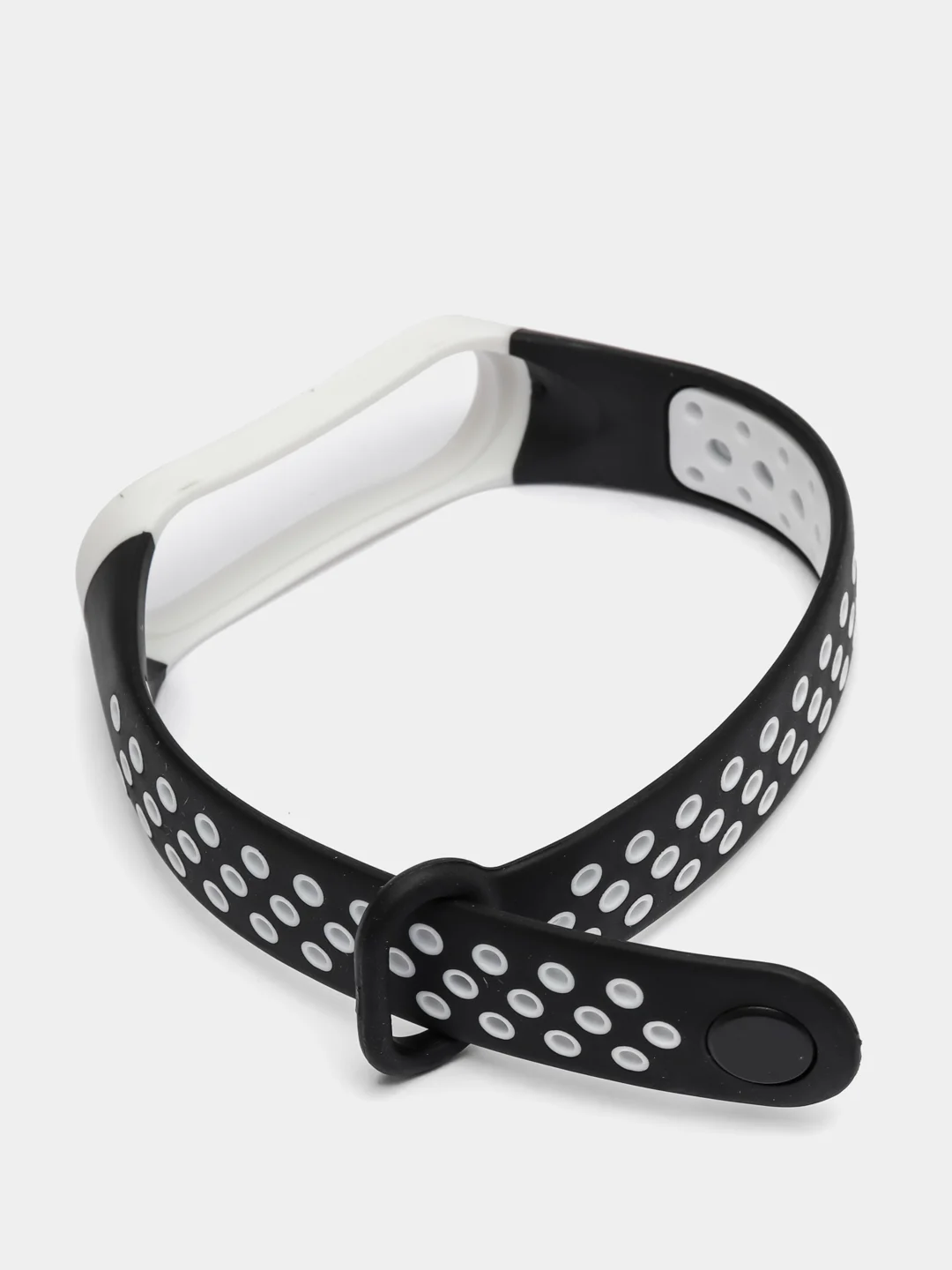 Черный перфорированный cиликоновый ремешок для Xiaomi Mi Band 3 и Mi Band 4, ми банд 3/4