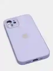 Лавандовый силиконовый чехол для iPhone 12, со стеклянной панелью