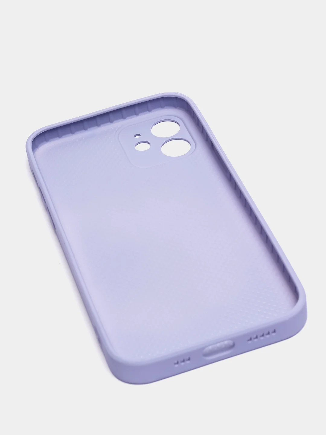 Лавандовый силиконовый чехол для iPhone 12, со стеклянной панелью
