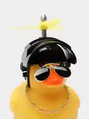 Угольный крутая утка с гудком в шлеме и пропеллером