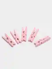 Розовый деревянные декоративные прищепки 5 шт