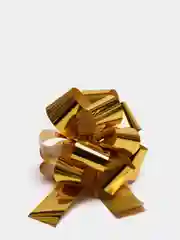 Золотой объемный бант шар затягивающийся, d=16 см