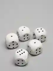 Белый кубики (кости) игральные "Для Покера" набор 5шт