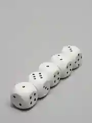 Белый кубики (кости) игральные "Для Покера" набор 5шт