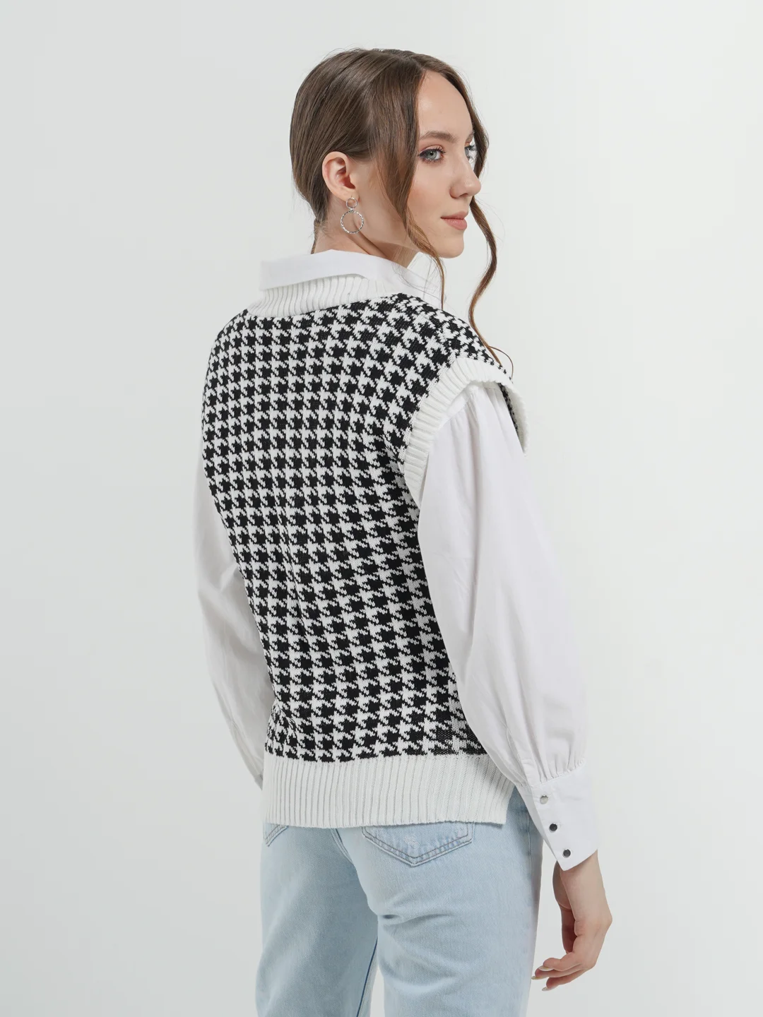 Белый жилет женский, oversize