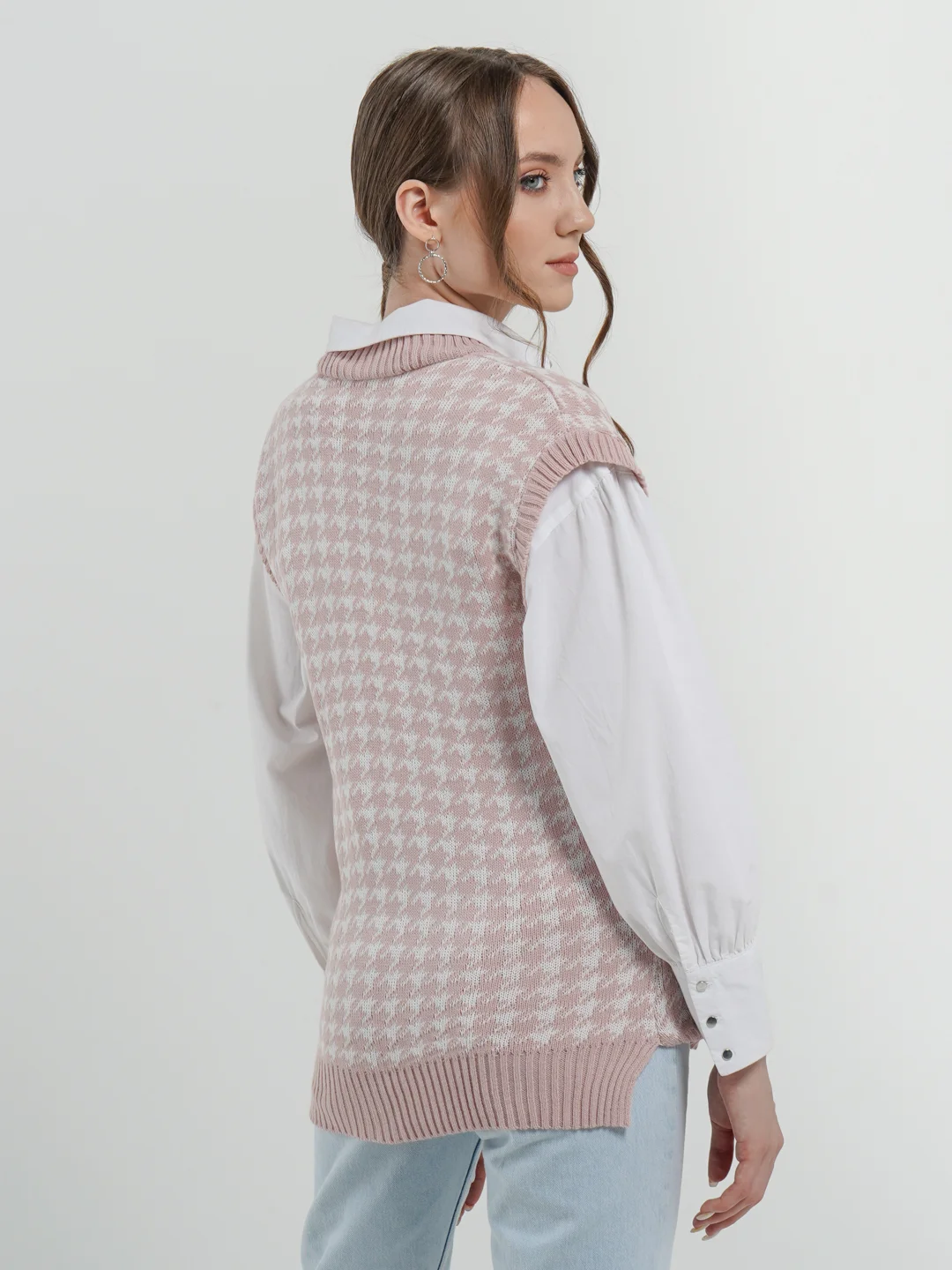 Розовый жилет женский, oversize