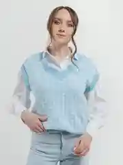 Голубой жилет женский, oversize