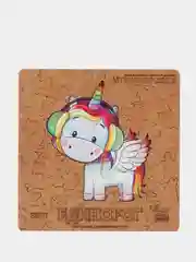Деревянный пазл ЕДИНОРОГ Myphotopuzzle KIDS, 27х30 см, 83 детали, в подарочной упаковке