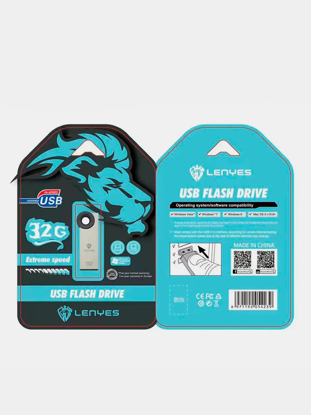 Карта памяти USB Flash 2.0, USB-накопитель, 5 размеров