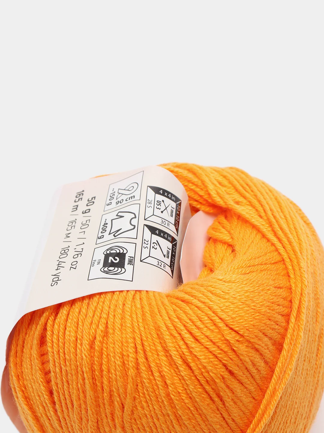 Оранжевый пряжа YarnArt Baby cotton, 50 г, 165 м, акрил и хлопок