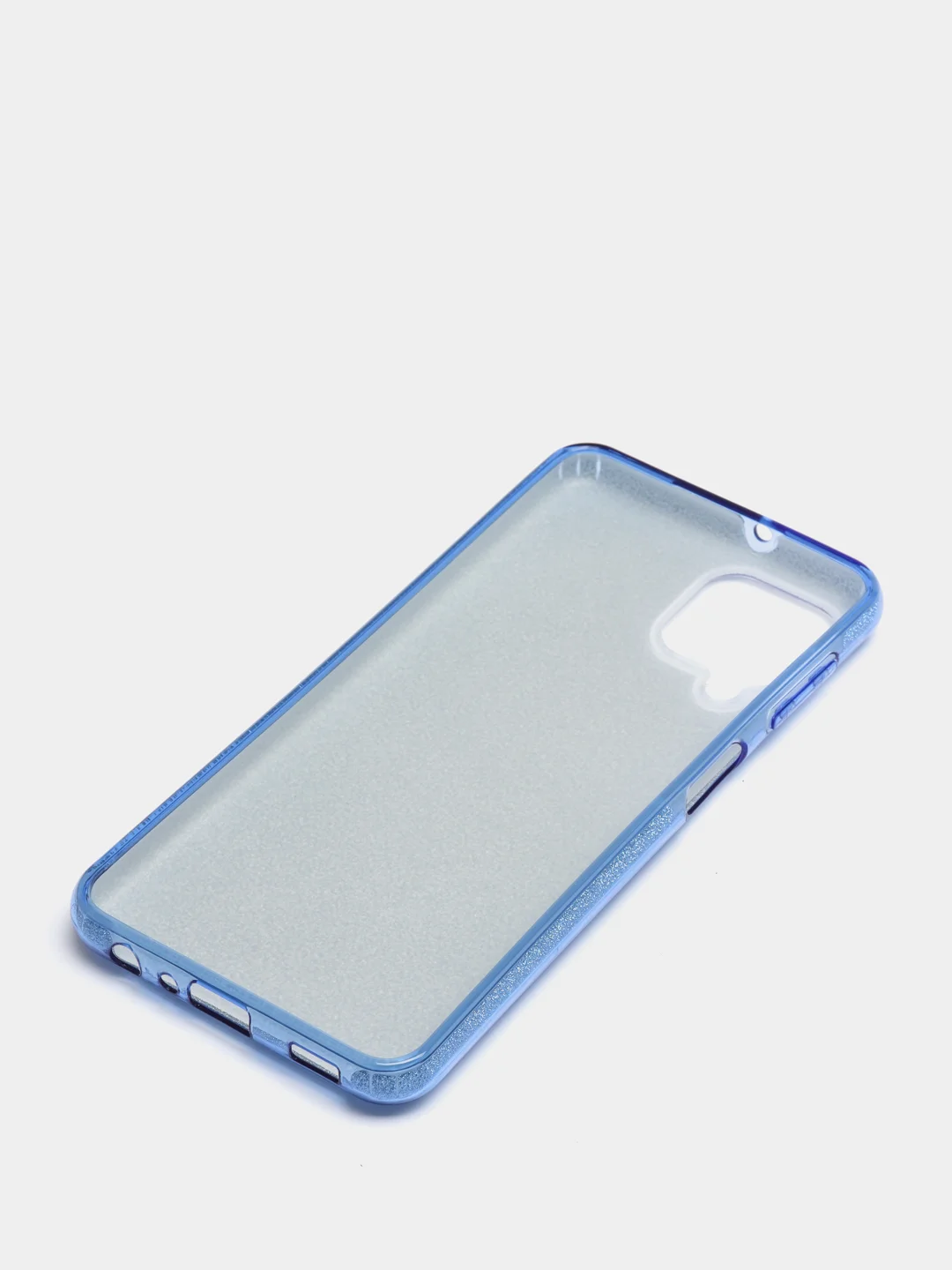 Синий чехол для Samsung Galaxy A22 / M32/M22 силиконовый с блестками Противоударный чехол