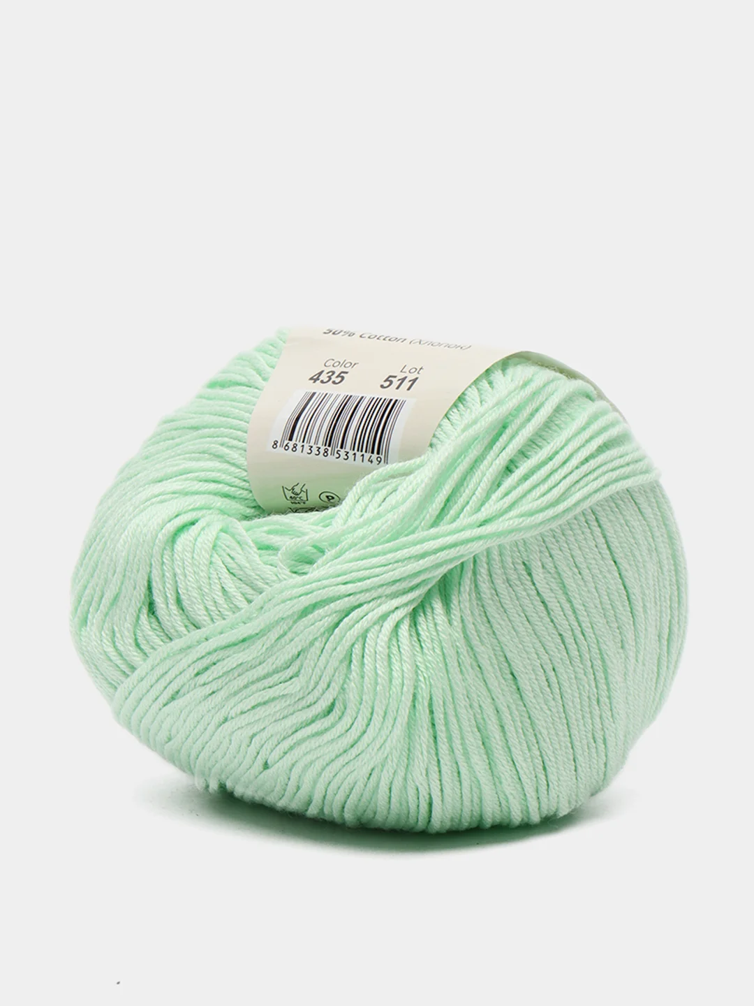 Мятный пряжа YarnArt Baby cotton, 50 г, 165 м, акрил и хлопок