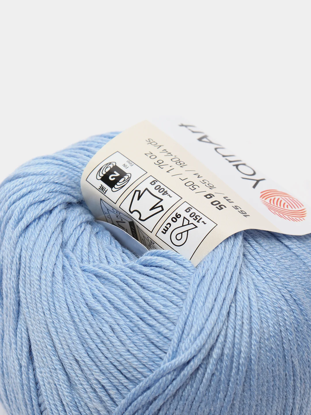 Небесно-голубой пряжа YarnArt Baby cotton, 50 г, 165 м, акрил и хлопок
