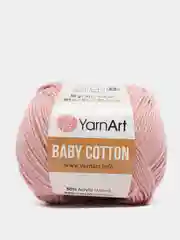 Пудровый пряжа YarnArt Baby cotton, 50 г, 165 м, акрил и хлопок