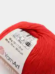 Красный пряжа YarnArt Baby cotton, 50 г, 165 м, акрил и хлопок