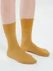 Золотой высокие однотонные носки, унисекc