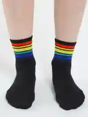 Черный высокие носки "Радуга"