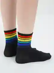 Черный высокие носки "Радуга"