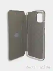 Серебряный чехол-книжка для Samsung Galaxy A03 (Самсунг А03)