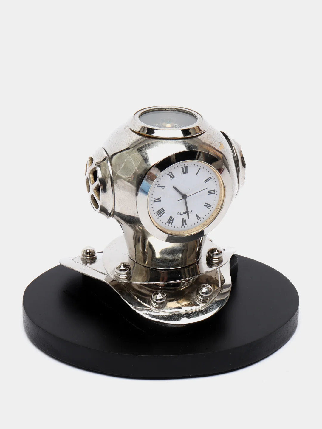 Часы настольные с компасом, диаметр 4,5 см, батарейка 1"SR626W", 13 х 10 х 10,5 см