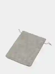 Серый льняной(джутовый) подарочный мешочек