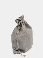 Серый льняной(джутовый) подарочный мешочек