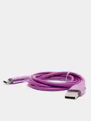 Сиреневый кабель зарядки Micro-USB, Type-C, 8PIN-lightning, с подсветкой