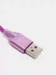 Сиреневый кабель зарядки Micro-USB, Type-C, 8PIN-lightning, с подсветкой