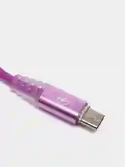 Сиреневый кабель зарядки Micro-USB, Type-C, 8PIN-lightning, с подсветкой