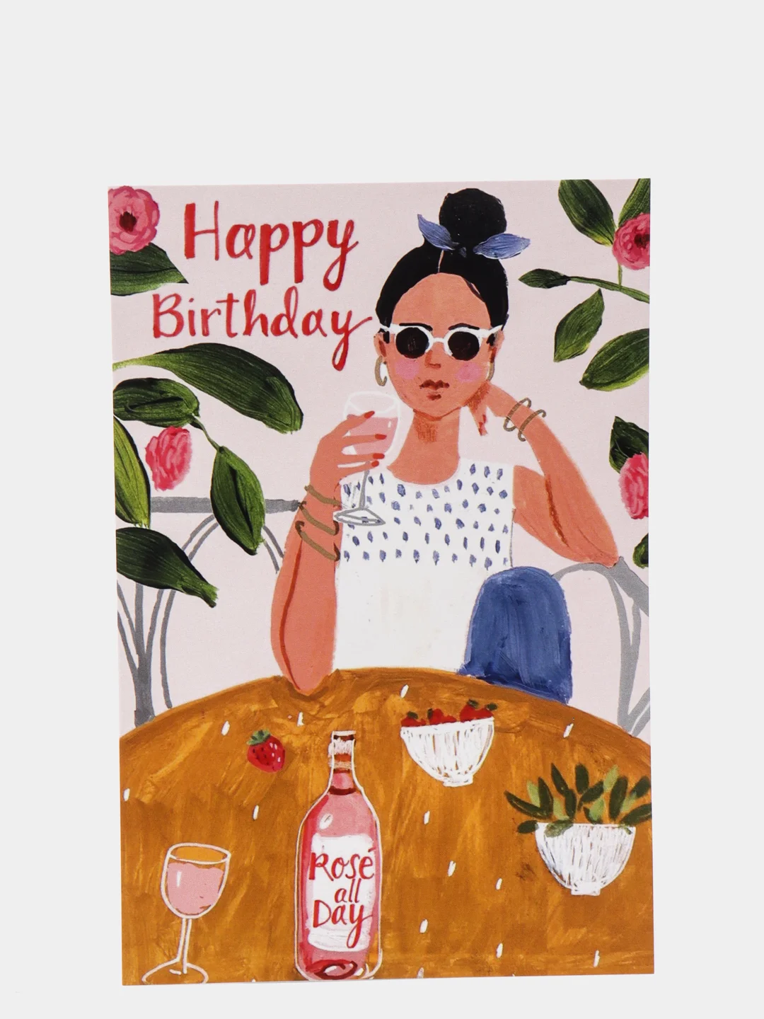 Открытка на день рождения Happy Birthday, в крафтовом конверте