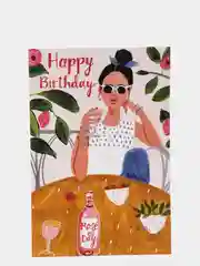 Открытка на день рождения Happy Birthday, в крафтовом конверте