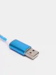Синий кабель зарядки Micro-USB, Type-C, 8PIN-lightning, с подсветкой