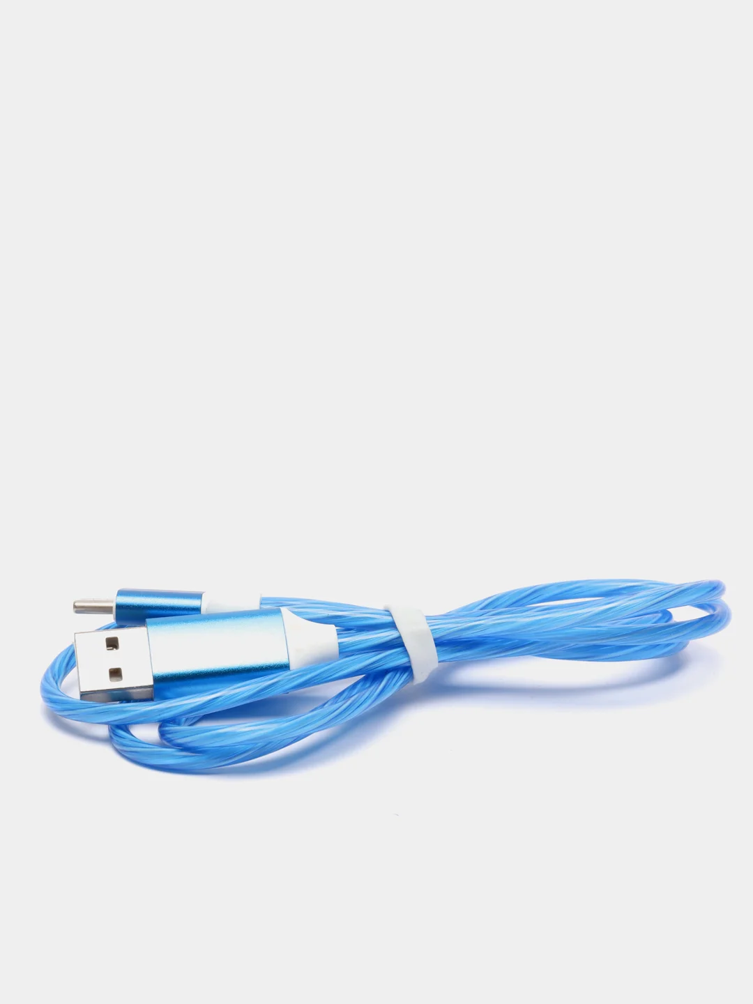 Синий кабель зарядки Micro-USB, Type-C, 8PIN-lightning, с подсветкой