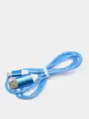 Синий кабель зарядки Micro-USB, Type-C, 8PIN-lightning, с подсветкой