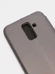 Серый чехол книжка Samsung Galaxy A6 Plus 2018 / J8 2018