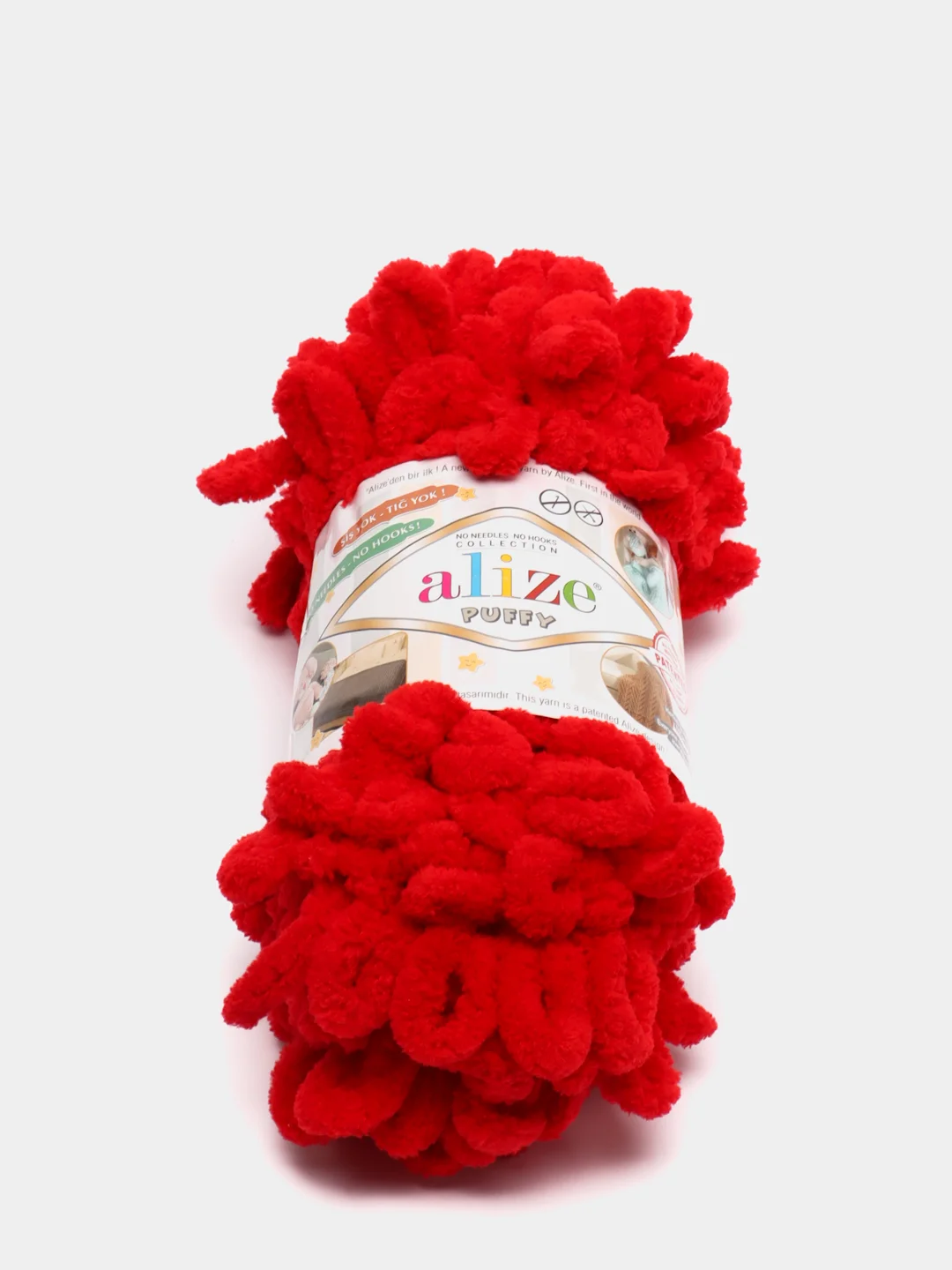Красный пряжа Alize puffy петельки